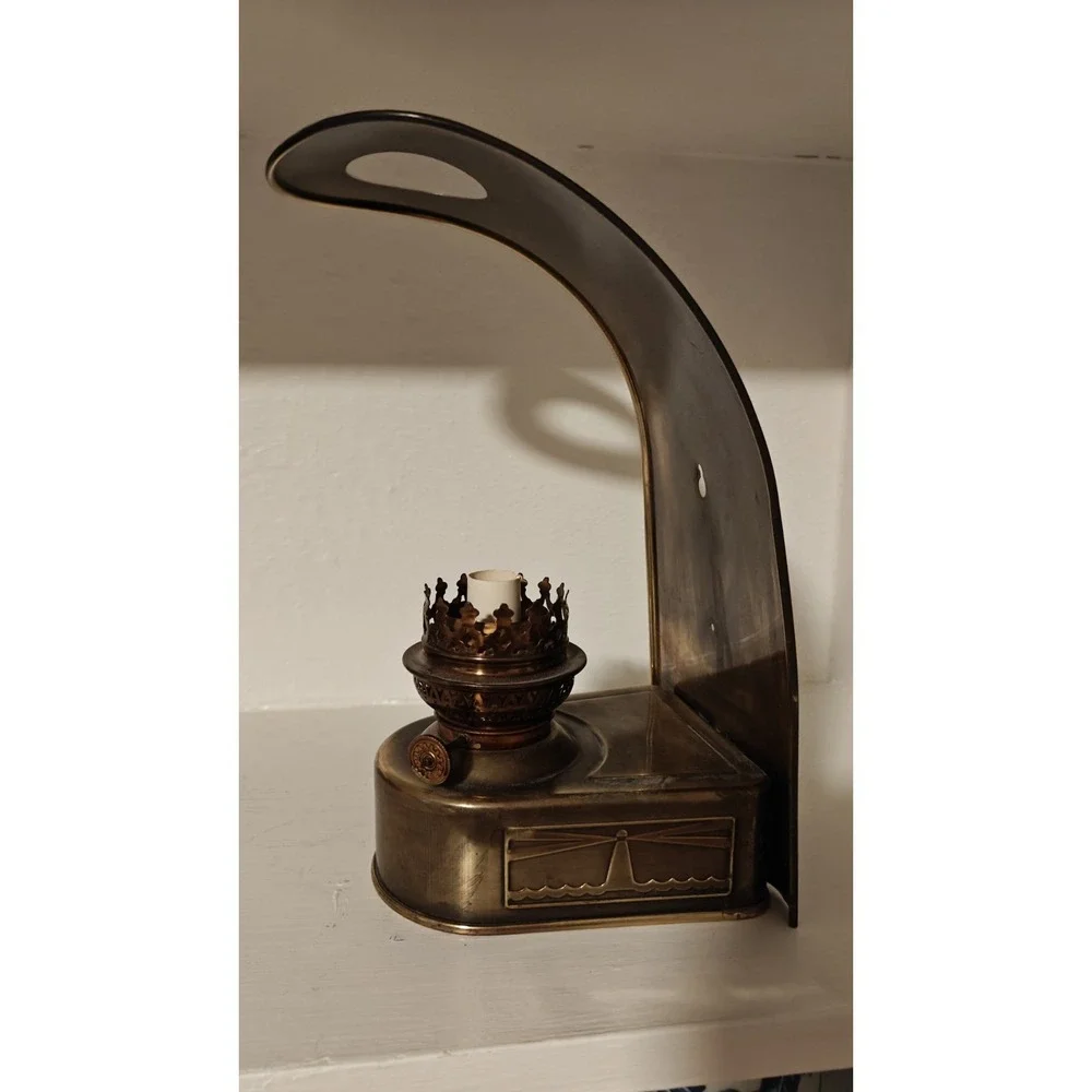 Vintage Rare D.H.R. Holland Den Haan Rotterdam Brass Lamp